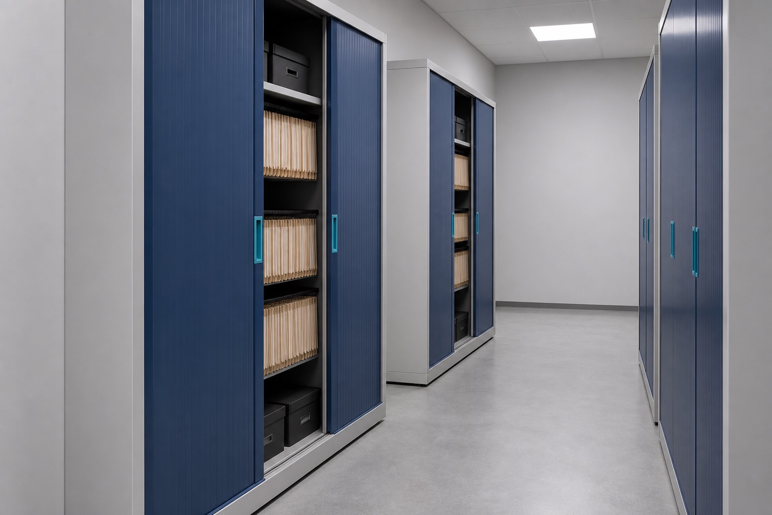 Illustrated visualisation of Sliding-Door Cabinets — not a photograph of a VERO product or installation.