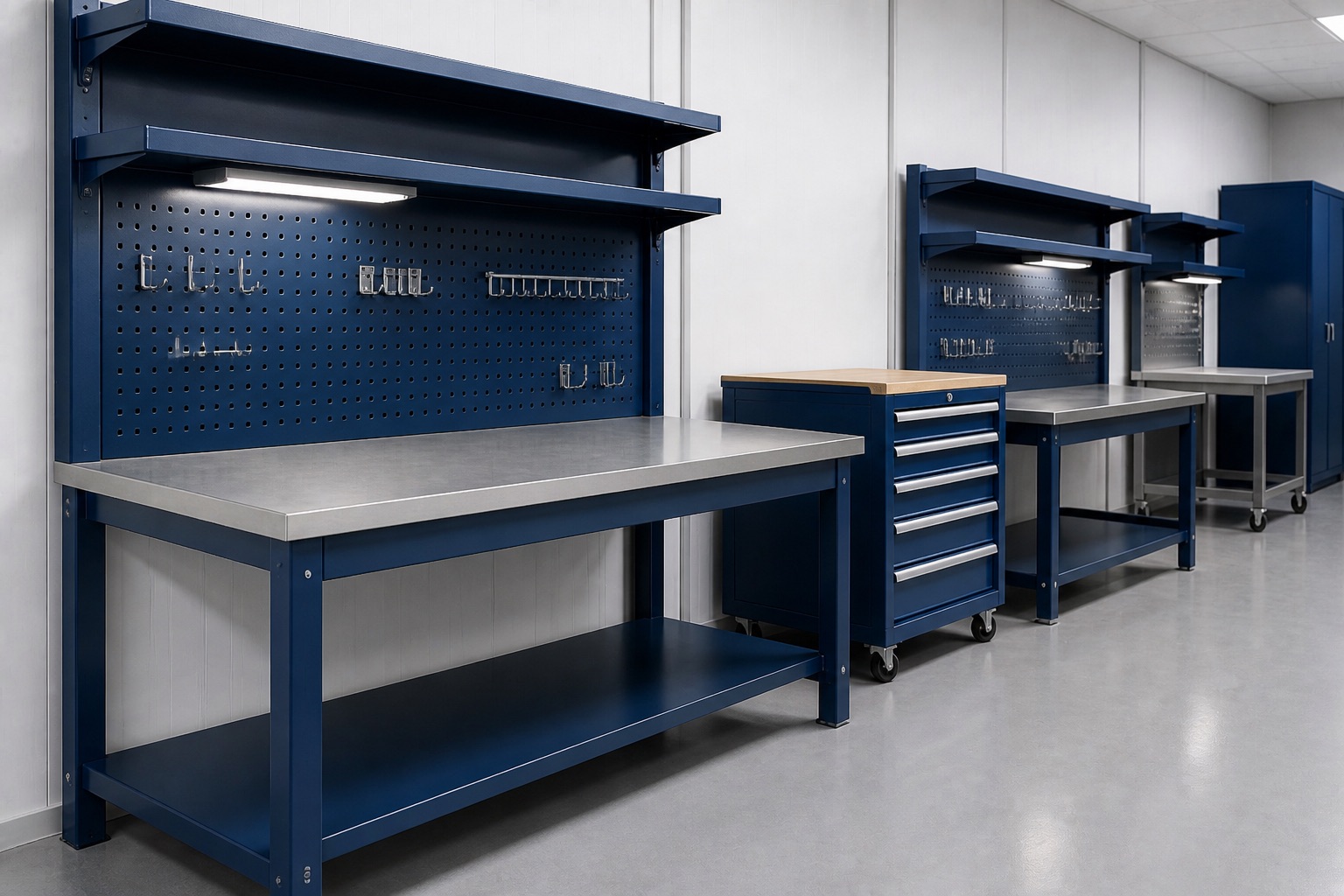 Illustrated visualisation of Workstations — not a photograph of a VERO product or installation.